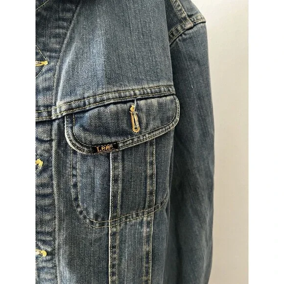 VTG 60s 70s Lee Riders Denim Jean Trucker Jacket PATD 153438 Made in USA Blue